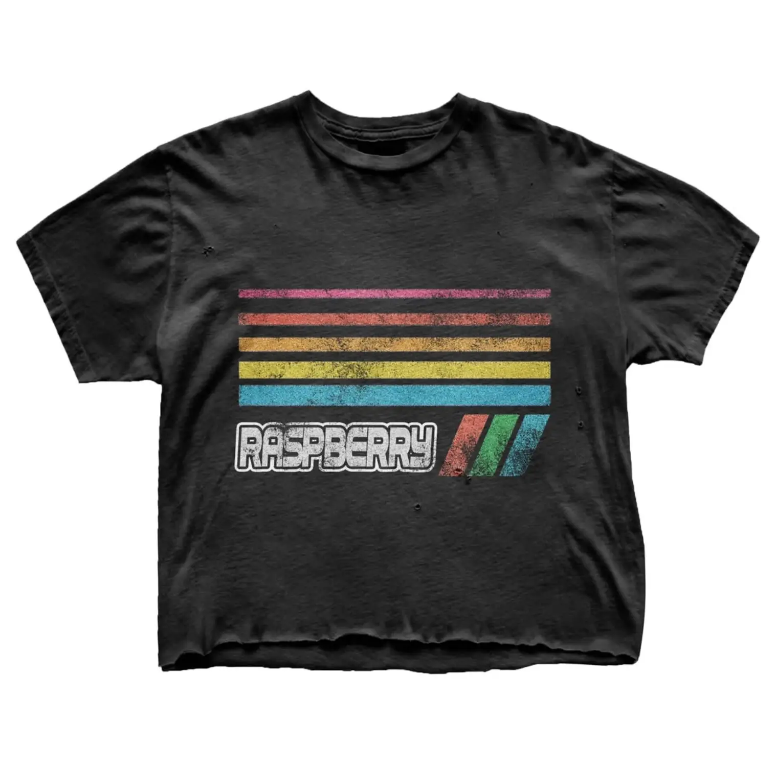 Retro Rainbow Stripe Graphic Tee Retro Rainbow Stripe Graphic Tee