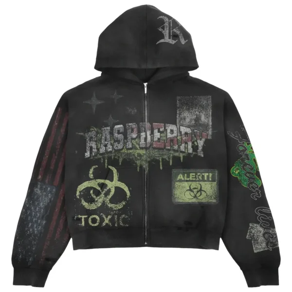 Toxic Graphic Zip Up Hoodie
